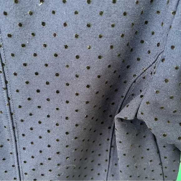 MAEVE SWISS DOT MILKMAID CORSET PUFF SLEEVES NAVY BLOUSE SZ SMALL EUC - Picture 7 of 8